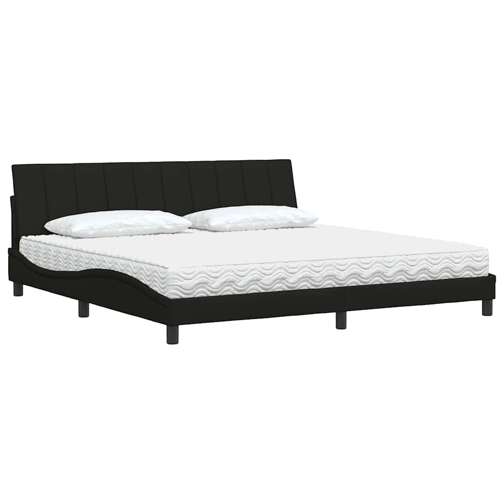 Bett mit Matratze "Hanko" Schwarz 200x200 cm Stoff