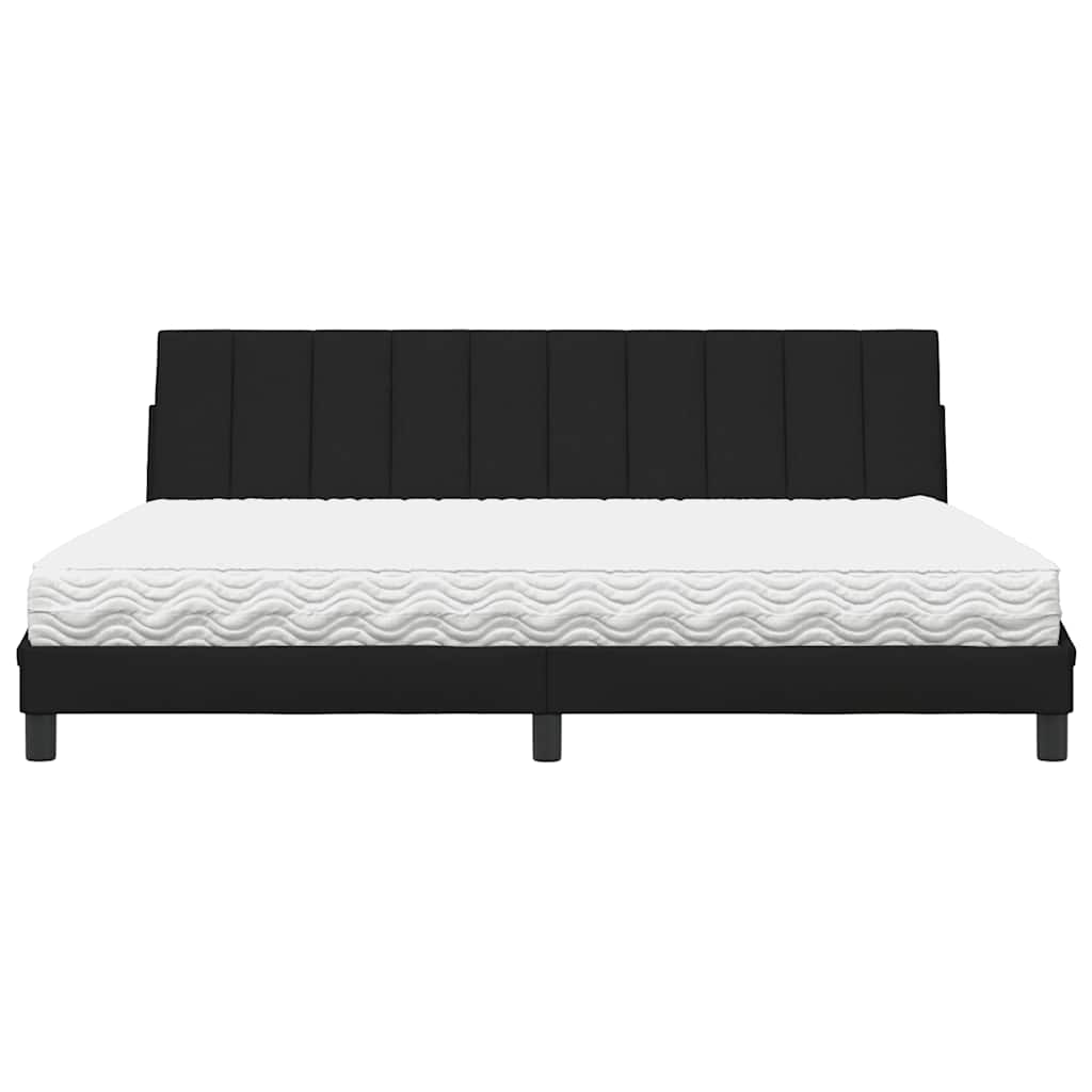 Bett mit Matratze "Hanko" Schwarz 200x200 cm Stoff