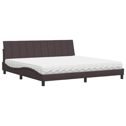 Bett mit Matratze "Hanko" Dunkelbraun 200x200 cm Stoff