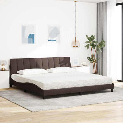 Bett mit Matratze "Hanko" Dunkelbraun 200x200 cm Stoff