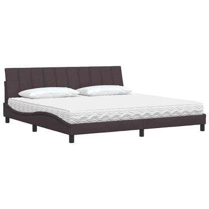 Bett mit Matratze "Hanko" Dunkelbraun 200x200 cm Stoff