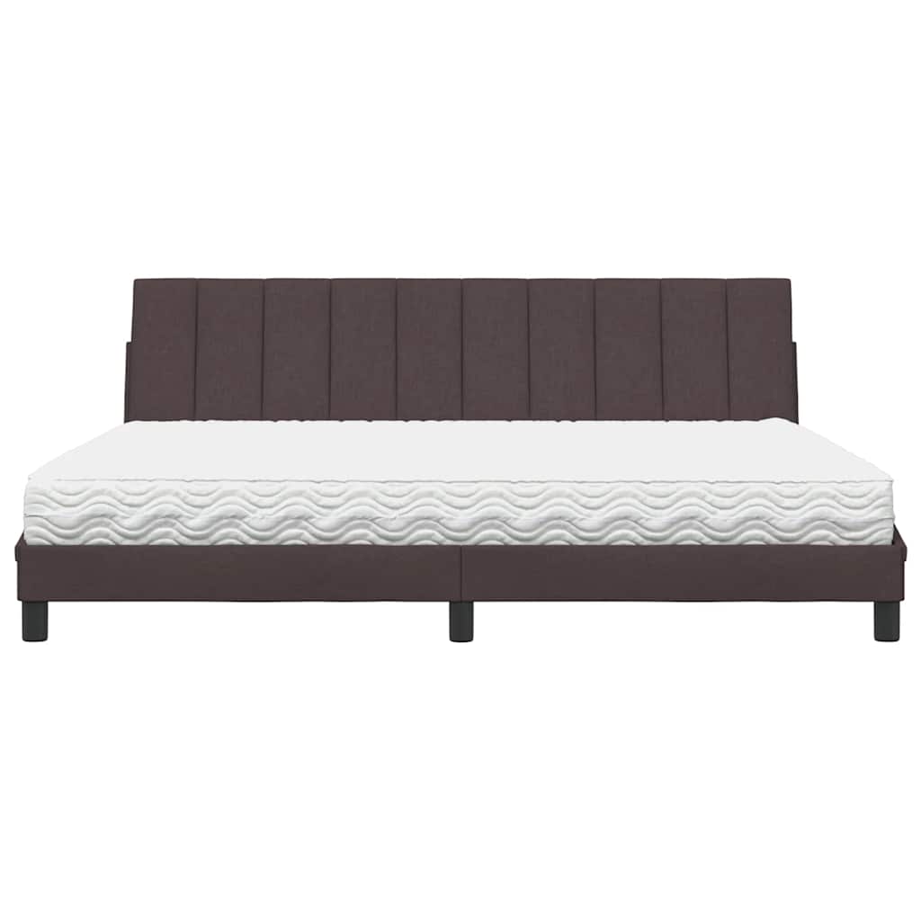 Bett mit Matratze "Hanko" Dunkelbraun 200x200 cm Stoff