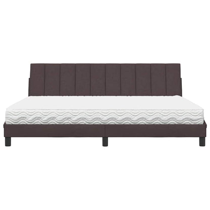 Bett mit Matratze "Hanko" Dunkelbraun 200x200 cm Stoff