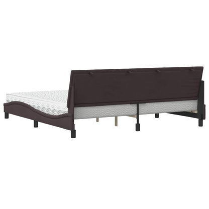 Bett mit Matratze "Hanko" Dunkelbraun 200x200 cm Stoff