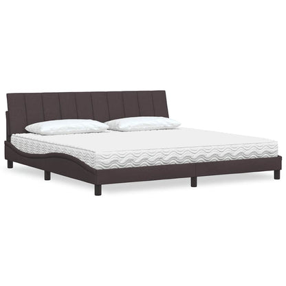 Bett mit Matratze "Hanko" Dunkelbraun 200x200 cm Stoff
