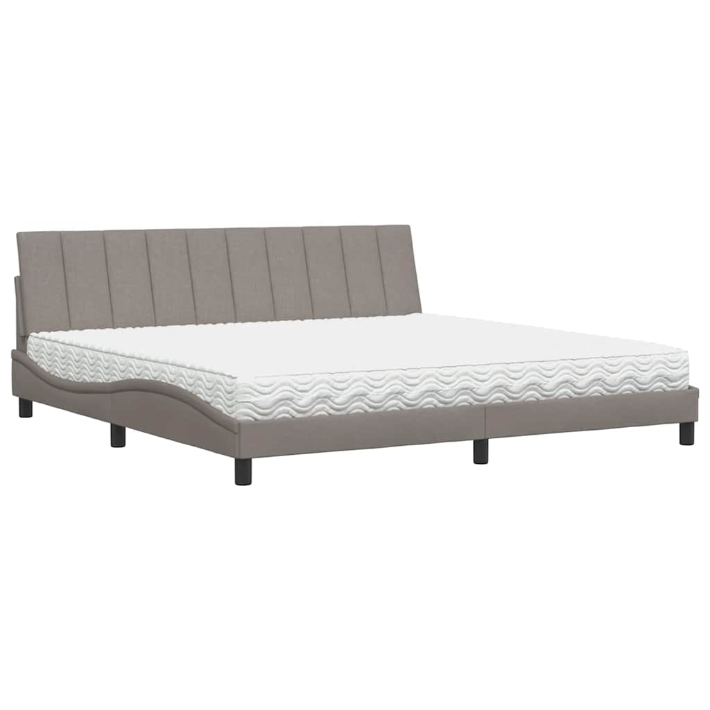 Bett mit Matratze "Hanko" Taupe 200x200 cm Stoff