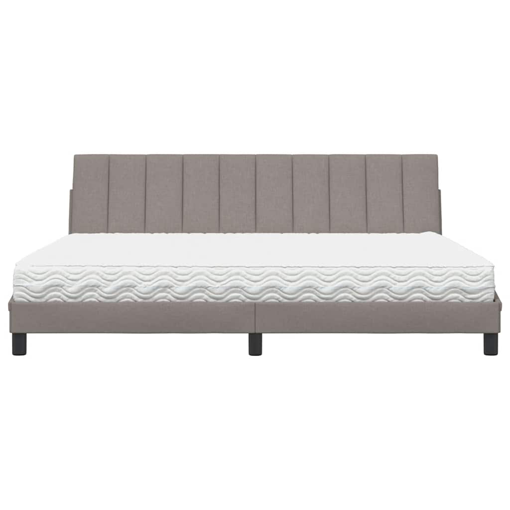 Bett mit Matratze "Hanko" Taupe 200x200 cm Stoff