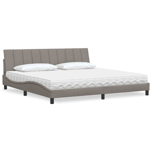 Bett mit Matratze "Hanko" Taupe 200x200 cm Stoff