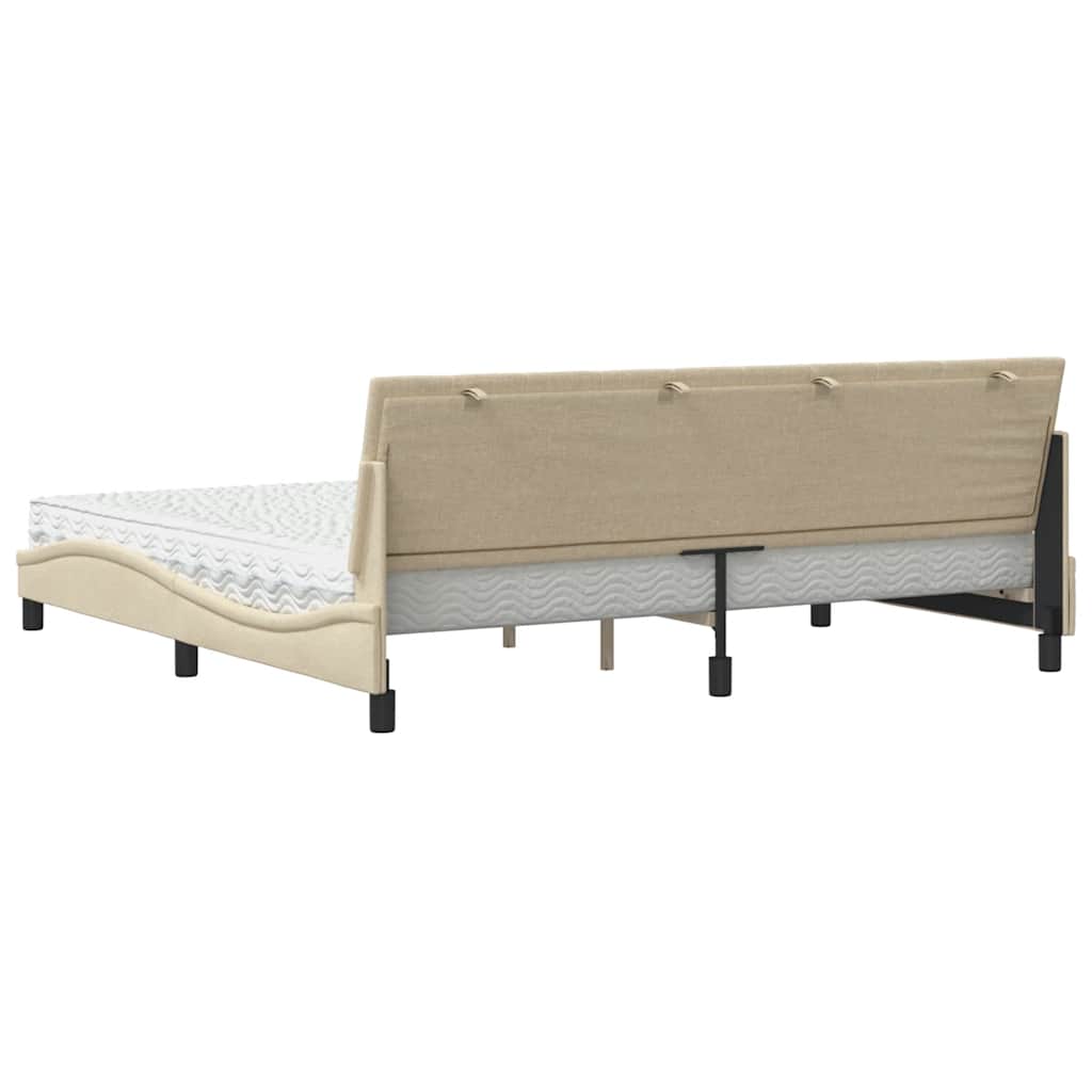 Bett mit Matratze "Hanko" Creme 200x200 cm Stoff