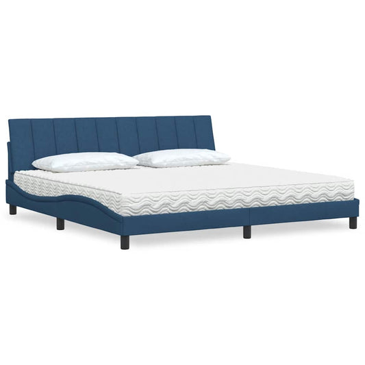 Bett mit Matratze "Hanko" Blau 200x200 cm Stoff
