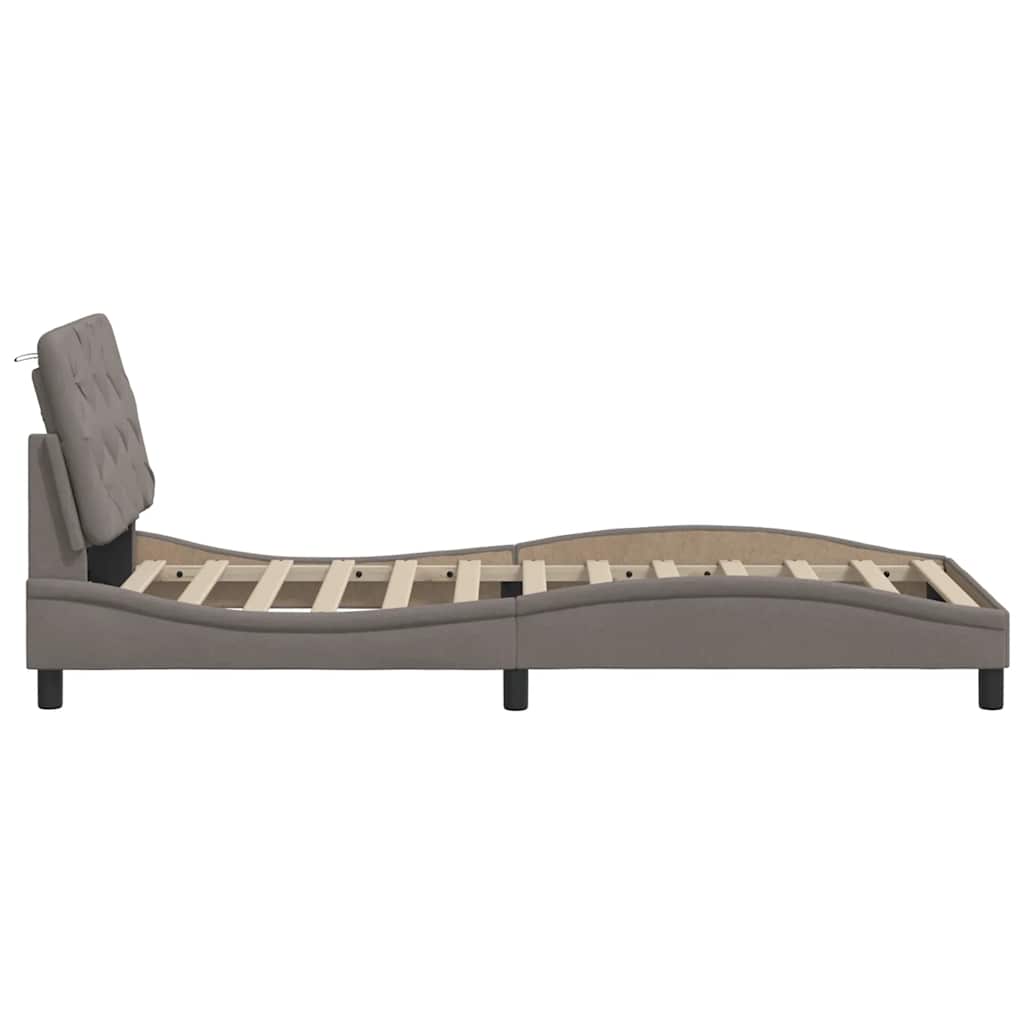 Bettgestell ohne Matratze Taupe 80x200 cm Stoff
