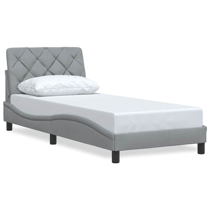 Bettgestell ohne Matratze Hellgrau 90x190 cm Stoff