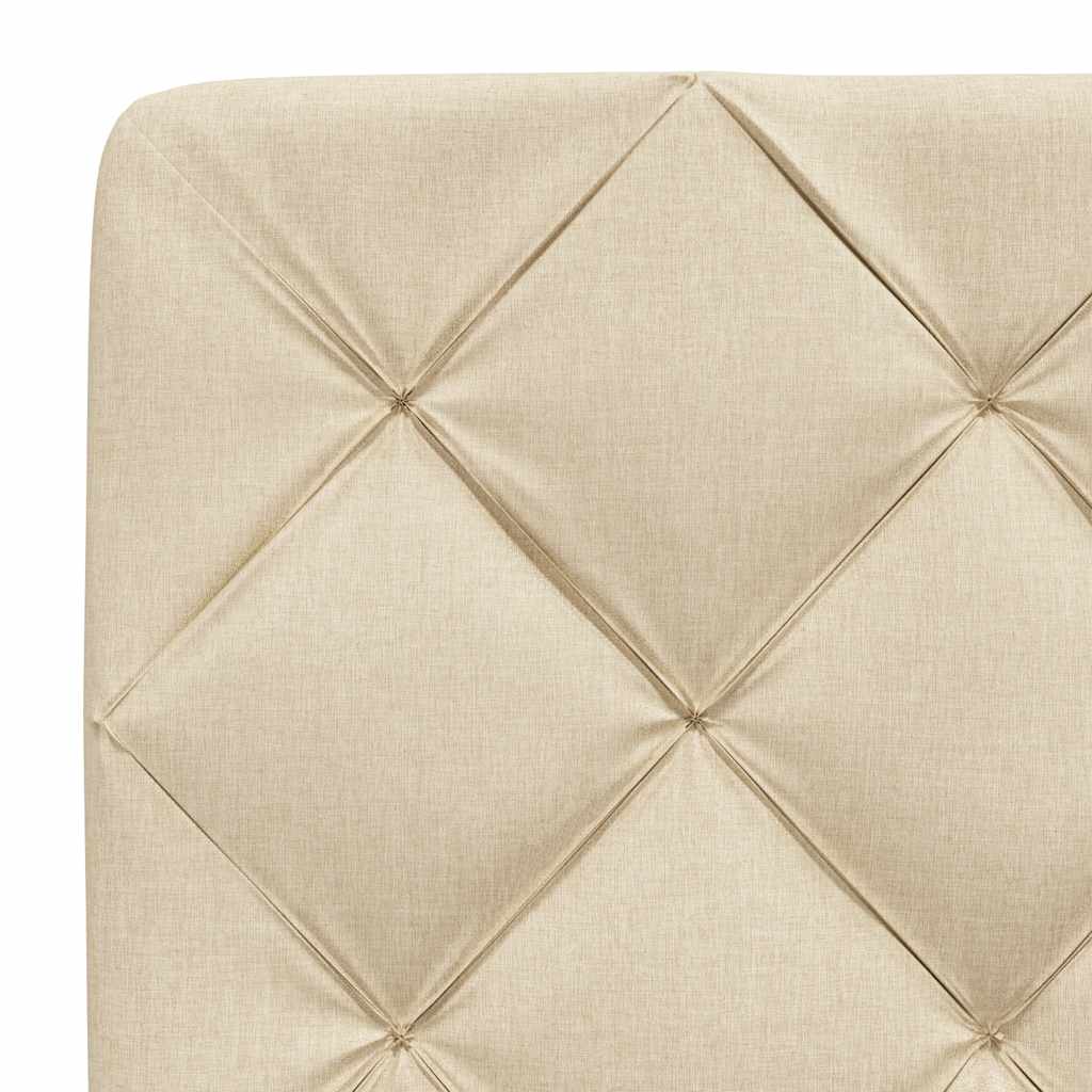 Bettgestell ohne Matratze Creme 90x200 cm Stoff