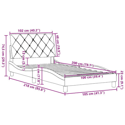 Bettgestell ohne Matratze Schwarz 100x200 cm Stoff