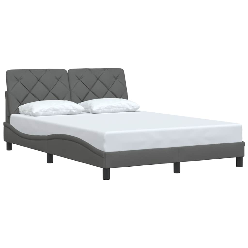 Bettgestell ohne Matratze Dunkelgrau 120x200 cm Stoff