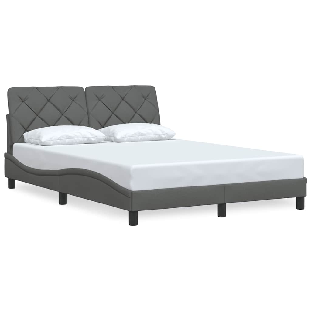 Bettgestell ohne Matratze Dunkelgrau 120x200 cm Stoff
