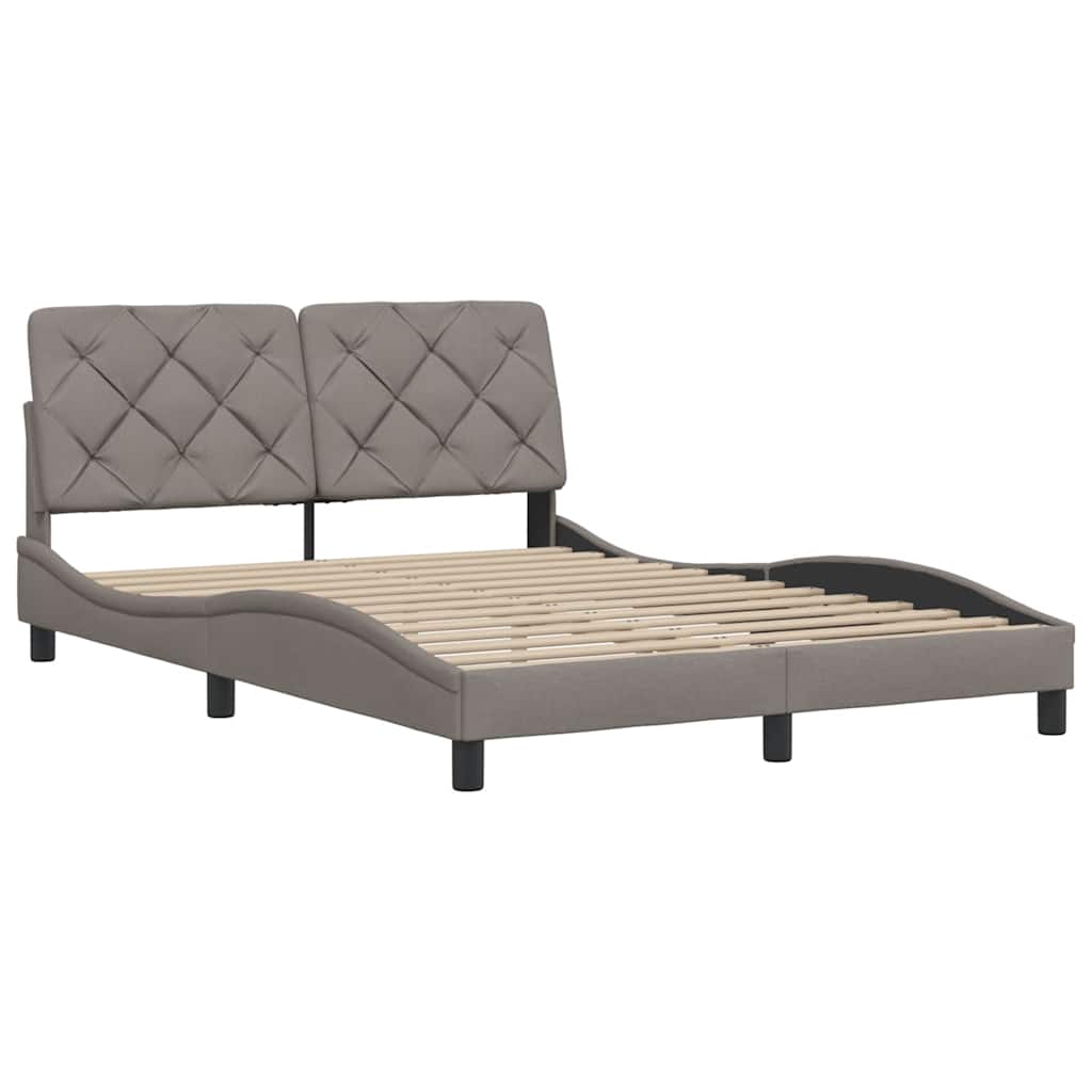 Bettgestell ohne Matratze Taupe 120x200 cm Stoff