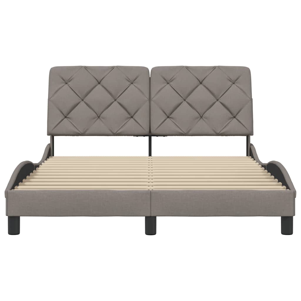 Bettgestell ohne Matratze Taupe 120x200 cm Stoff