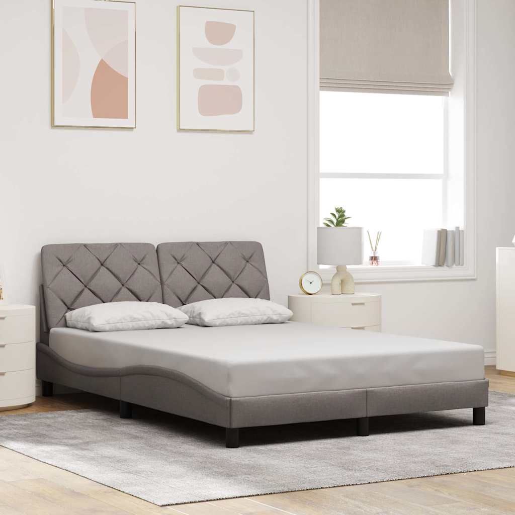 Bettgestell ohne Matratze Taupe 120x200 cm Stoff