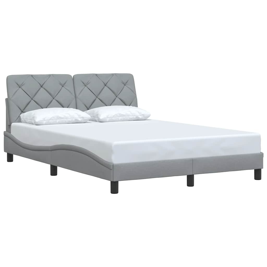 Bettgestell ohne Matratze Hellgrau 140x190 cm Stoff