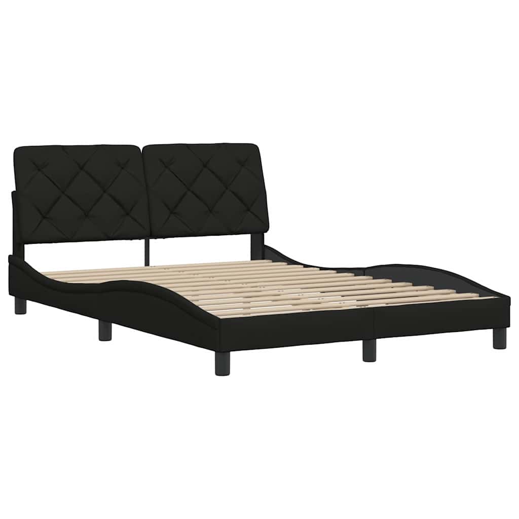 Bettgestell ohne Matratze Schwarz 140x190 cm Stoff
