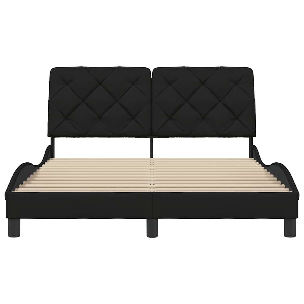 Bettgestell ohne Matratze Schwarz 140x190 cm Stoff