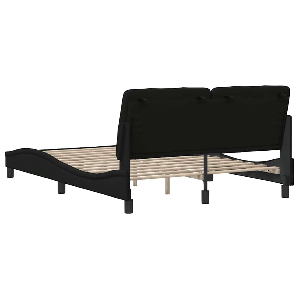 Bettgestell ohne Matratze Schwarz 140x190 cm Stoff