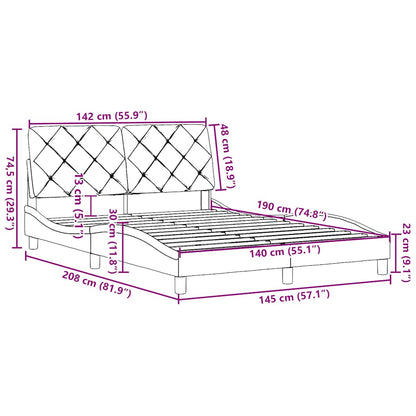 Bettgestell ohne Matratze Blau 140x190 cm Stoff