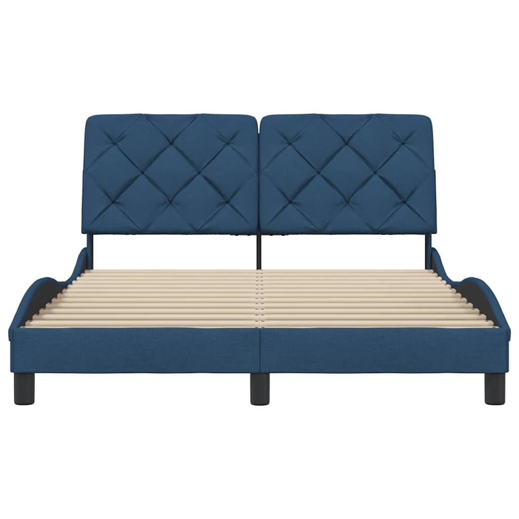 Bettgestell ohne Matratze Blau 140x190 cm Stoff