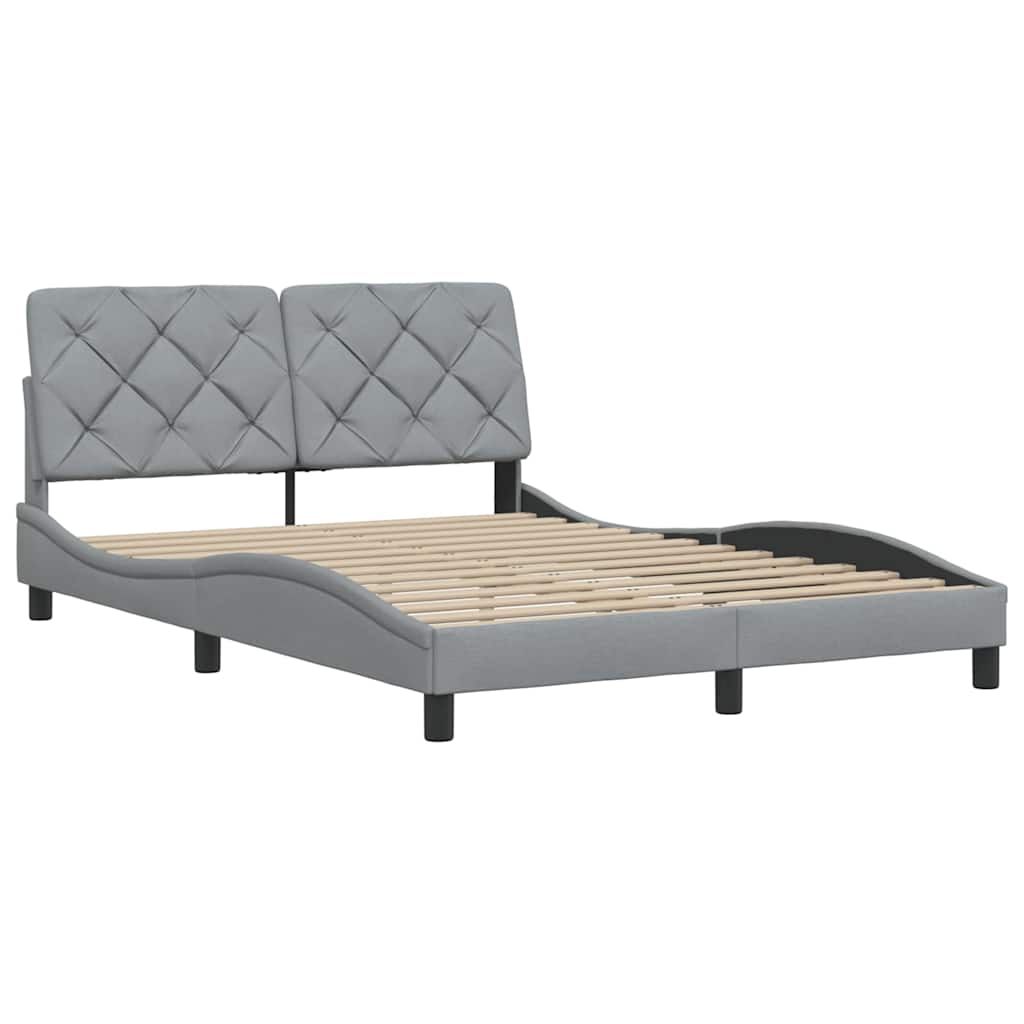 Bettgestell ohne Matratze Hellgrau 140x200 cm Stoff