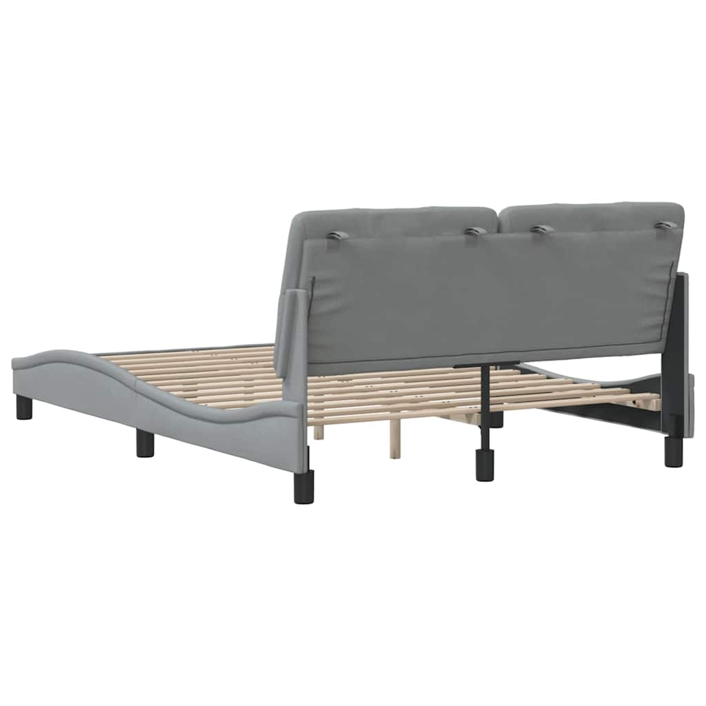 Bettgestell ohne Matratze Hellgrau 140x200 cm Stoff