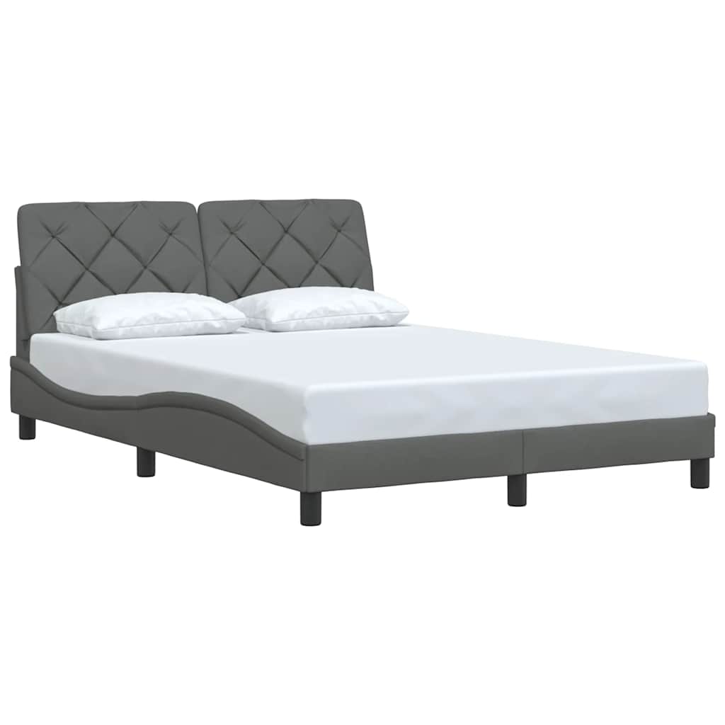 Bettgestell ohne Matratze Dunkelgrau 140x200 cm Stoff