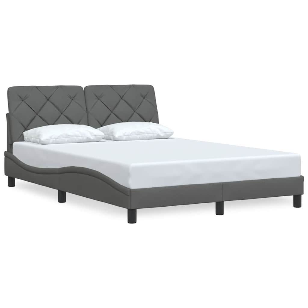 Bettgestell ohne Matratze Dunkelgrau 140x200 cm Stoff