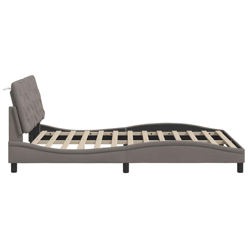 Bettgestell ohne Matratze Taupe 140x200 cm Stoff