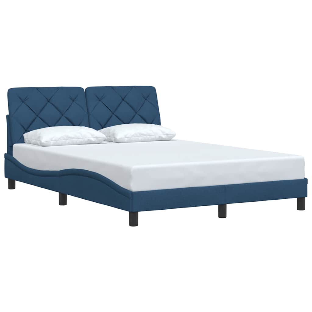 Bettgestell ohne Matratze Blau 140x200 cm Stoff