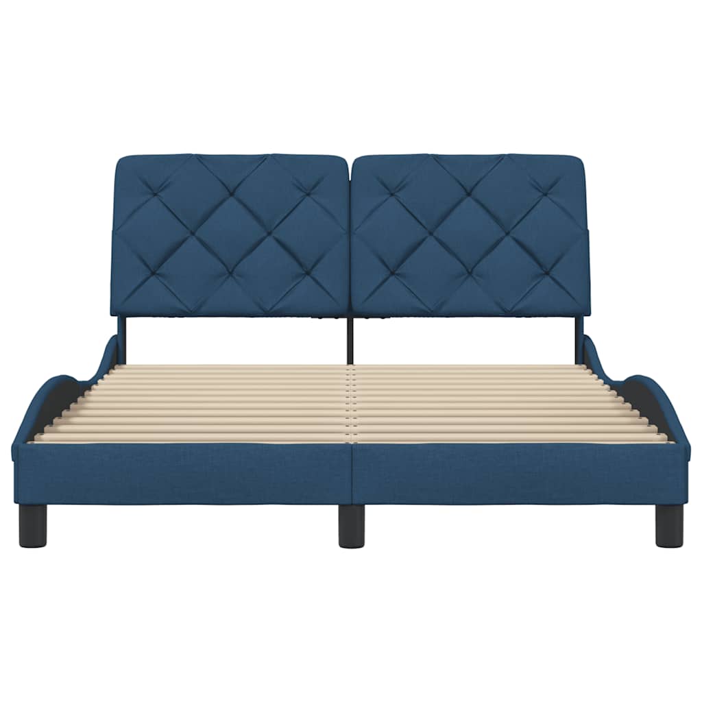 Bettgestell ohne Matratze Blau 140x200 cm Stoff