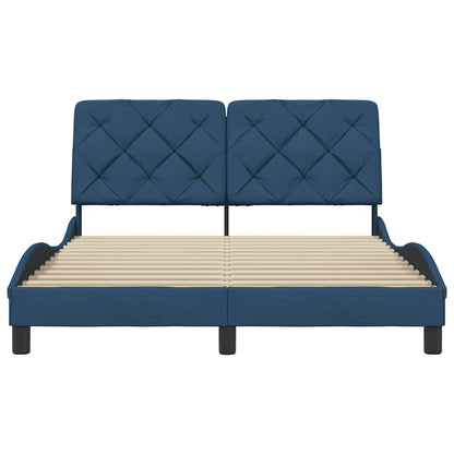 Bettgestell ohne Matratze Blau 140x200 cm Stoff
