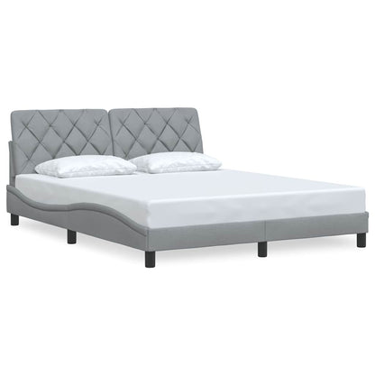 Bettgestell ohne Matratze Hellgrau 160x200 cm Stoff