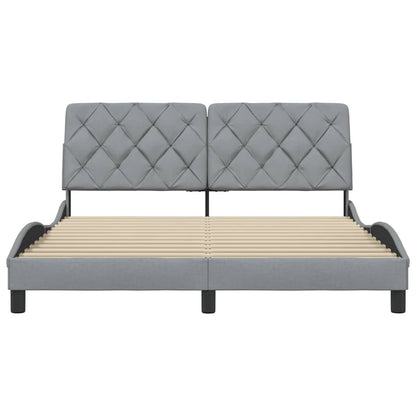 Bettgestell ohne Matratze Hellgrau 160x200 cm Stoff