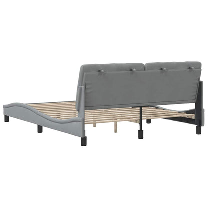 Bettgestell ohne Matratze Hellgrau 160x200 cm Stoff