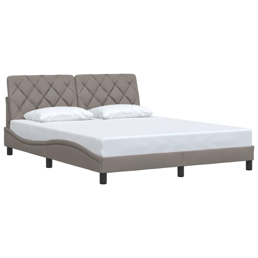 Bettgestell ohne Matratze Taupe 160x200 cm Stoff