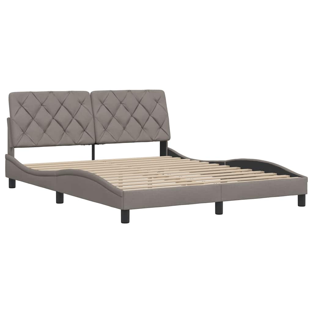 Bettgestell ohne Matratze Taupe 160x200 cm Stoff