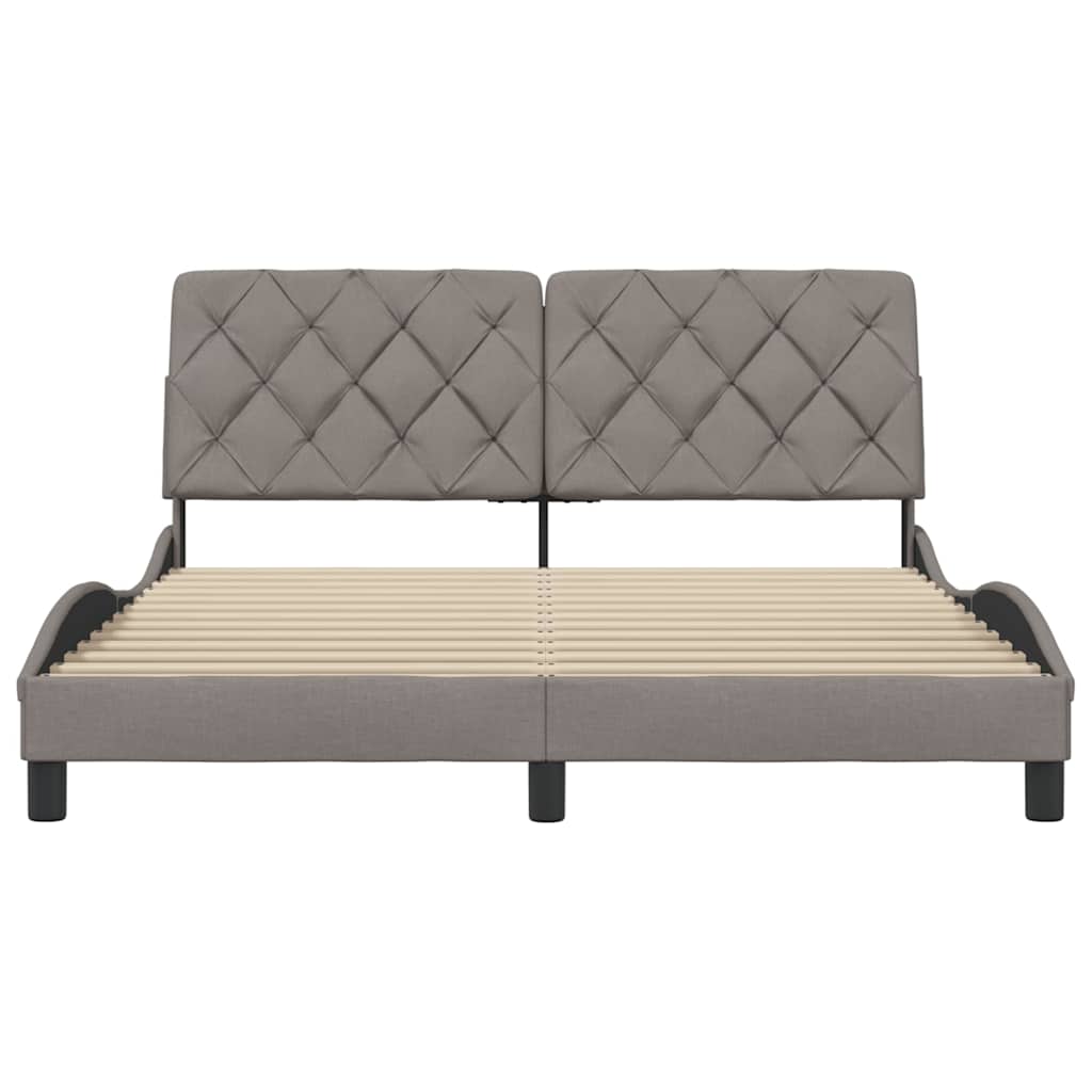 Bettgestell ohne Matratze Taupe 160x200 cm Stoff