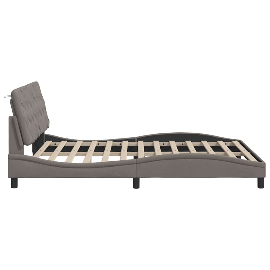 Bettgestell ohne Matratze Taupe 160x200 cm Stoff