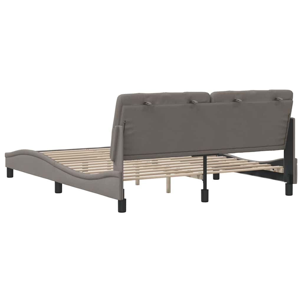 Bettgestell ohne Matratze Taupe 160x200 cm Stoff