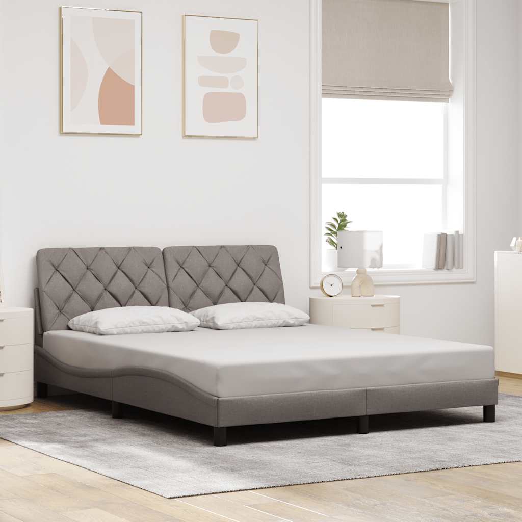 Bettgestell ohne Matratze Taupe 160x200 cm Stoff
