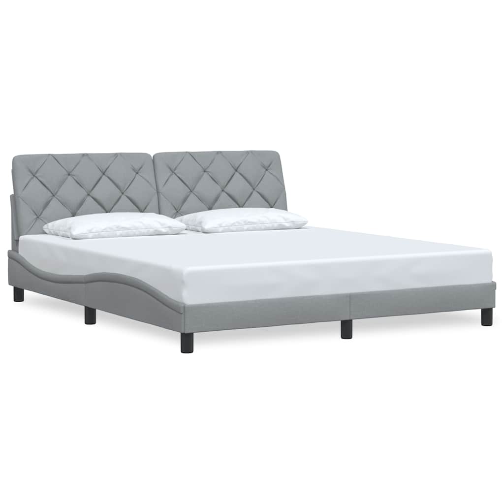 Bettgestell ohne Matratze Hellgrau 180x200 cm Stoff