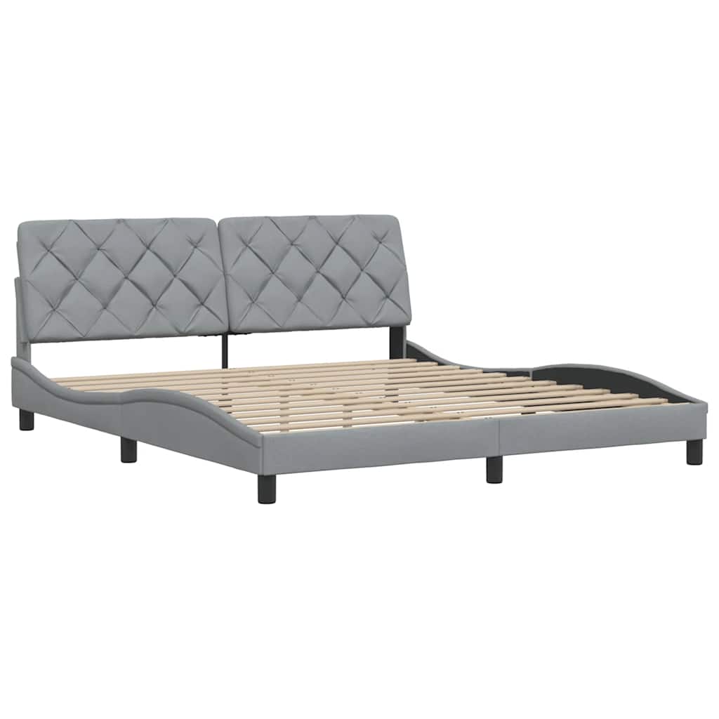 Bettgestell ohne Matratze Hellgrau 180x200 cm Stoff