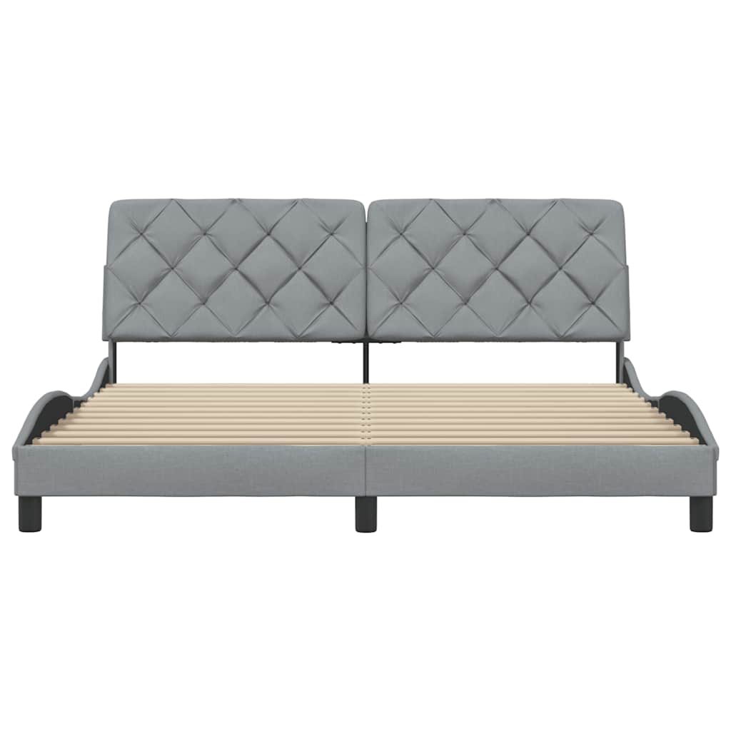 Bettgestell ohne Matratze Hellgrau 180x200 cm Stoff