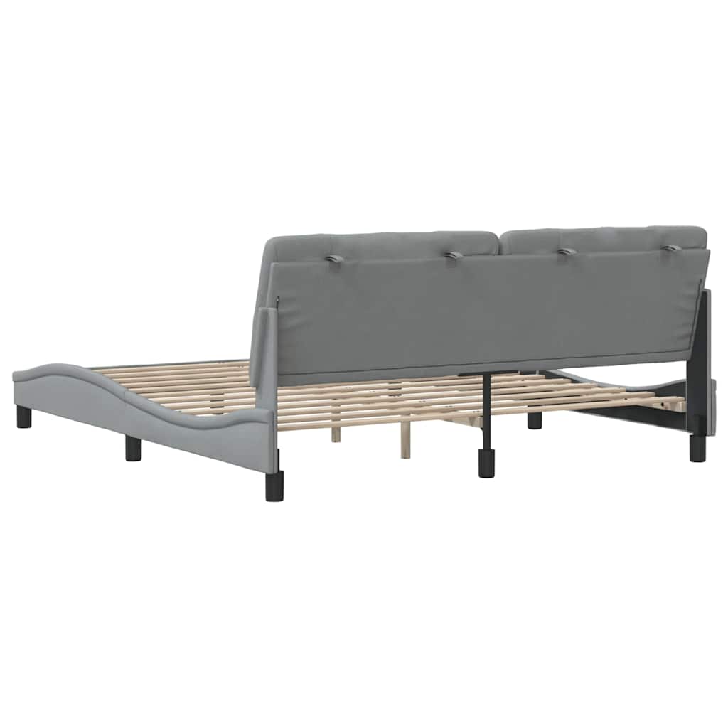 Bettgestell ohne Matratze Hellgrau 180x200 cm Stoff